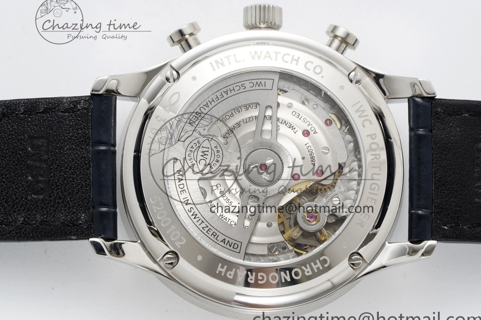 MIROTIME 0408 Portuguese Chrono IW3716 RSF 1:1 Best Edition Blue Dial on Black Leather Strap A RelaxedFit 7045